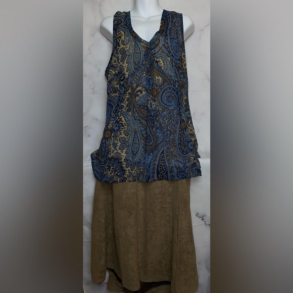 NWOT A.N.A Paisley Pleated Sleeveless Casual Blouse 2X - Picture 1 of 9